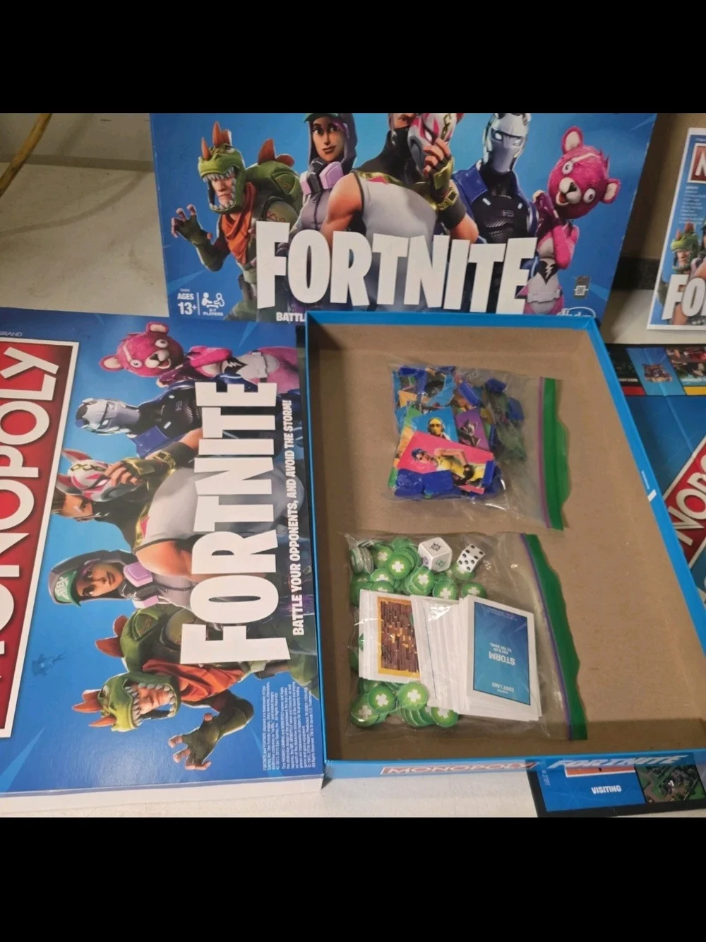 Hasbro Monopoly Fortnite Board Game - Blue, White, Red, Pink, Green